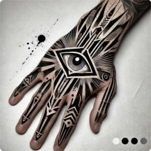 eye-tattoo – tattoo design ideas free ai generated – neotraditional-dynamic-linework – for-collarbone – Gallery: eyes-inkby-ai
