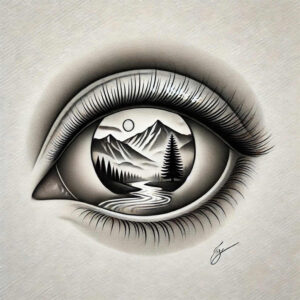 eye-with-flames – tattoo design ideas free ai generated – neotraditional-color-overlays – for-stomach – Gallery: eyes-inkby-ai