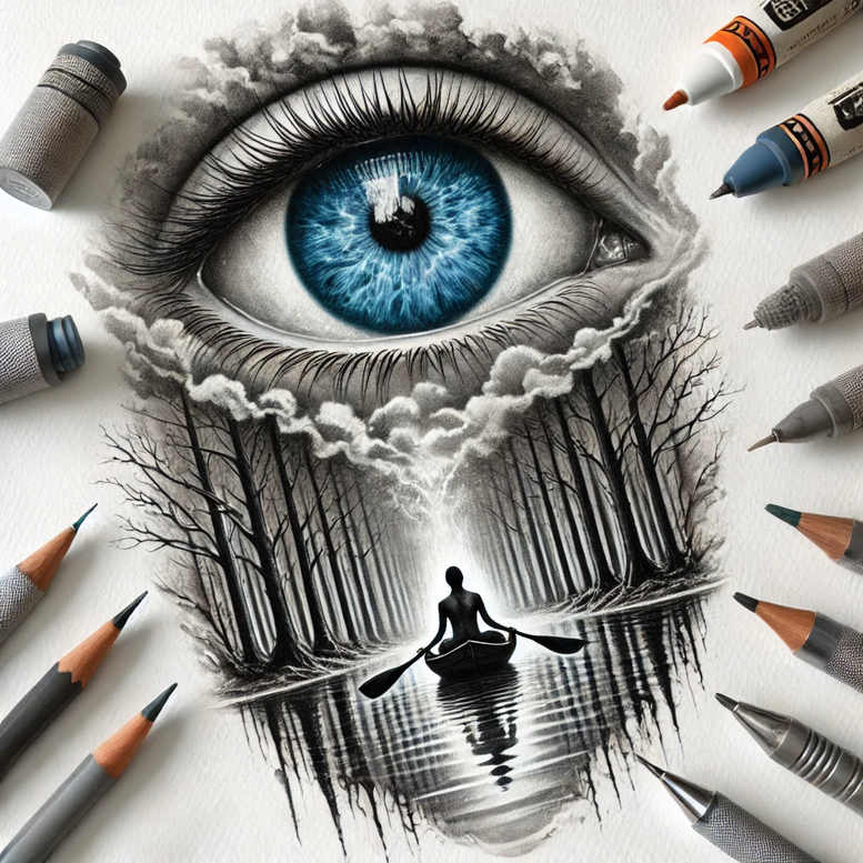 eye-with-line – tattoo design ideas free ai generated – neotraditional-expressive-color – for-lower-back – Gallery: eyes-inkby-ai