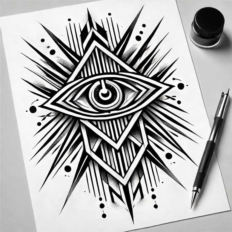 eye-with-reflections – tattoo design ideas free ai generated – surrealism-enigmatic-visuals – for-shin – Gallery: eyes-inkby-ai