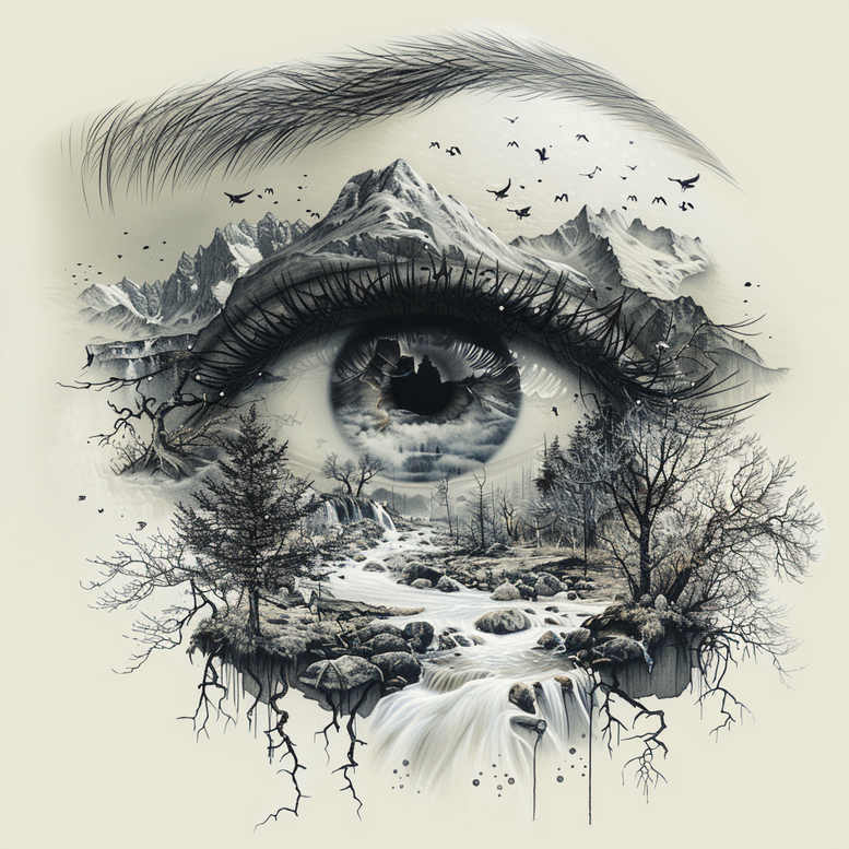 eye-with-sparkle – tattoo design ideas free ai generated – surrealism-melting-forms – for-biceps – Gallery: eyes-inkby-ai