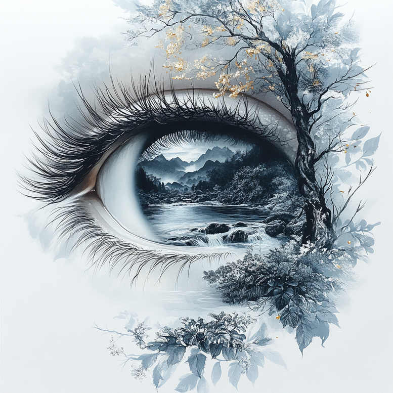 eyes tattoo design ideas Surrealism fluid forms eyelashes strength and power