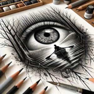 eyes tattoo design ideas Surrealism translucent layers iris detail meaning perseverance