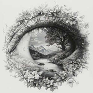 eyes tattoo design ideas Surrealism fantastical elements light reflection for collarbone