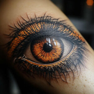 eyes tattoo design ideas layered color ornamental for shin