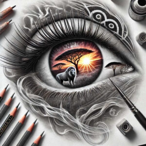 eyes tattoo design ideas bold shading for behind ear