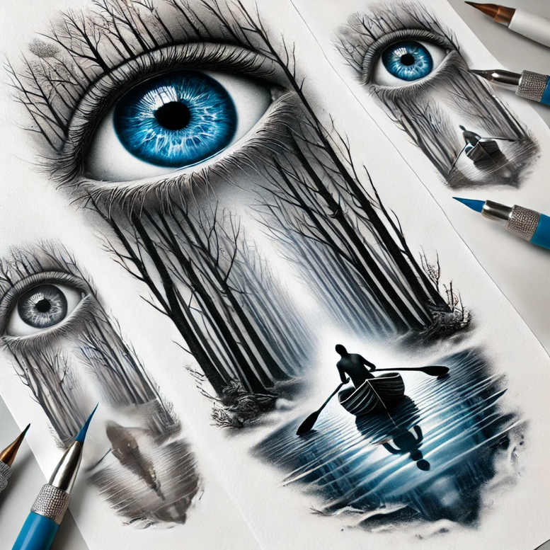 eyes tattoo design ideas Realism micro detail sharp symbolising perseverance