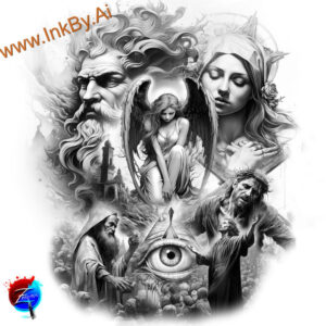 3d-face – tattoo design ideas free ai generated – neotraditional-expressive-color – for-foot – Gallery: faces-inkby-ai
