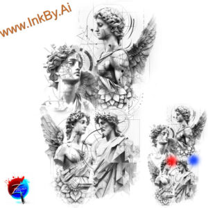 outlined-face – tattoo design ideas free ai generated – realism-depth-perception – for-neck – Gallery: faces-inkby-ai