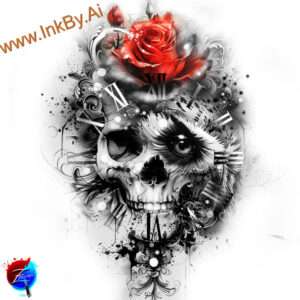 faces tattoo design ideas close-up stylized for behind ear