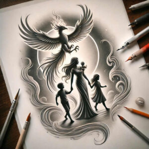 family-love-tattoo – tattoo design ideas free ai generated – single-dot – for-upper-chest – Gallery: family-inkby-ai