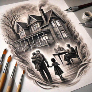 family tattoo design ideas Surrealism phantom shadows devotion for abdomen