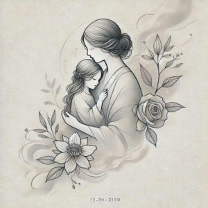 family tattoo design ideas intricate shading protection circle for sternum