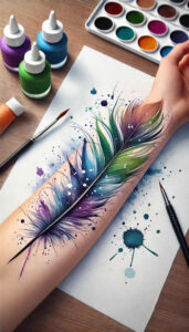 feather-pattern-plain-for-foot – tattoo design ideas free ai generated – Gallery: feathers-inkby-ai