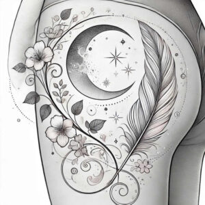 feathers tattoo design ideas outline only soft shading stands for endurance