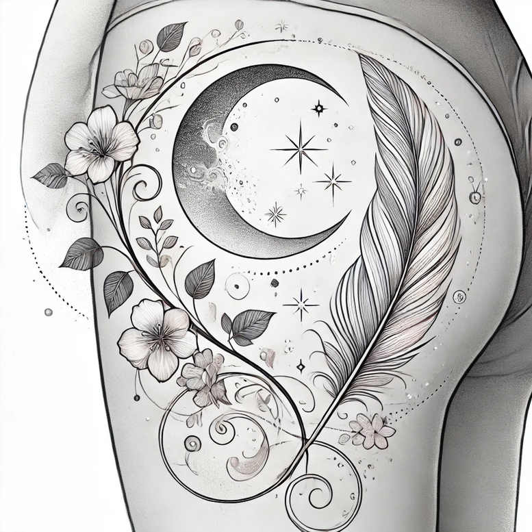 feathers tattoo design ideas outline only soft shading stands for endurance