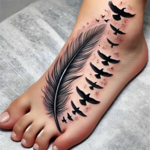feathers tattoo design ideas crisp outline soft symbol of resilience