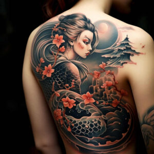 geisha tattoo design ideas bold outline detailed faces meaning determination