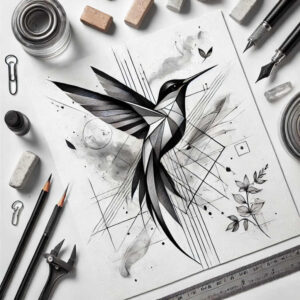 geometric-expression – tattoo design ideas free ai generated – plain – for-back-shoulder – Gallery: geometric-inkby-ai