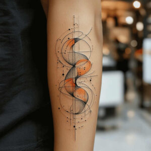 geometric-form-tattoo – tattoo design ideas free ai generated – fine-dot – for-lower-chest – Gallery: geometric-inkby-ai