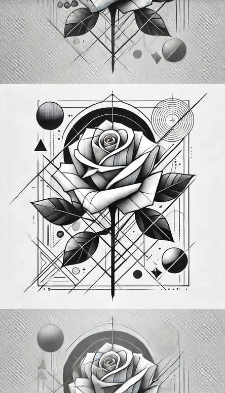 geometric-tattoo – tattoo design ideas free ai generated – monochrome – for-hip – Gallery: geometric-inkby-ai