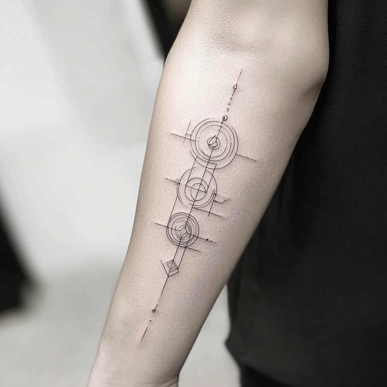 geometric-tattoo-style – tattoo design ideas free ai generated – discreet-mark – for-shoulder-blade – Gallery: geometric-inkby-ai