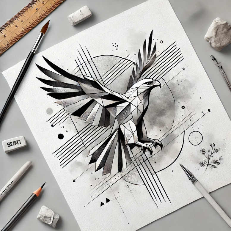 minimalist-tattoo – tattoo design ideas free ai generated – single-color – for-ankle – Gallery: geometric-inkby-ai