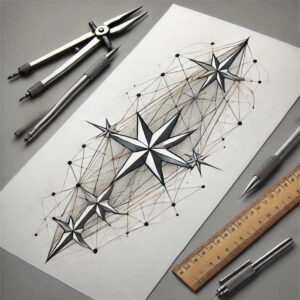 geometric tattoo design ideas prism balance stands for determination