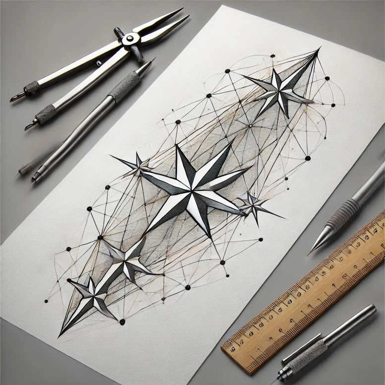 geometric tattoo design ideas prism balance stands for determination