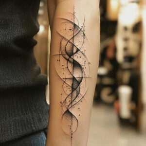 geometric tattoo design ideas bold outline circle segments for back