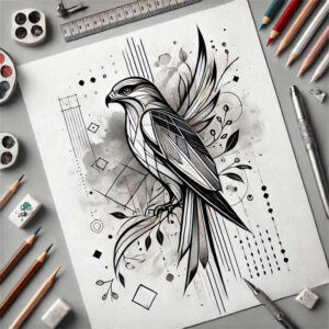 geometric tattoo design ideas isometric complex design for scapula