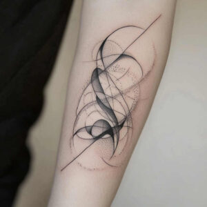 geometric tattoo design ideas geometric fill delicate arcs for upper shoulder