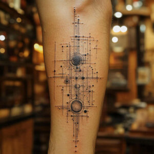 geometric tattoo design ideas solid fill kaleidoscope for chest