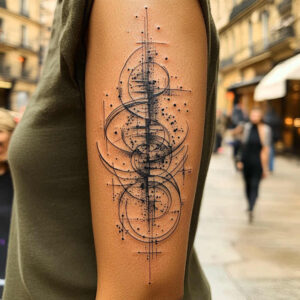 geometric tattoo design ideas hex pattern mandala for biceps