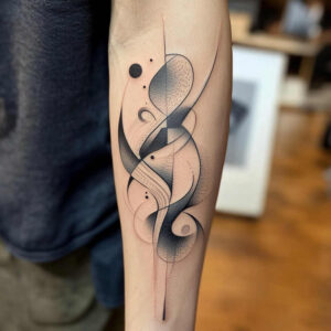 geometric tattoo design ideas minimal lines meditative art for back of neck