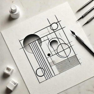 geometric tattoo design ideas minimal lines meditative for lower thigh