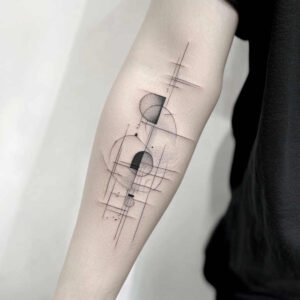 geometric tattoo design ideas sailor motif repetitive shapes symbol of endurance