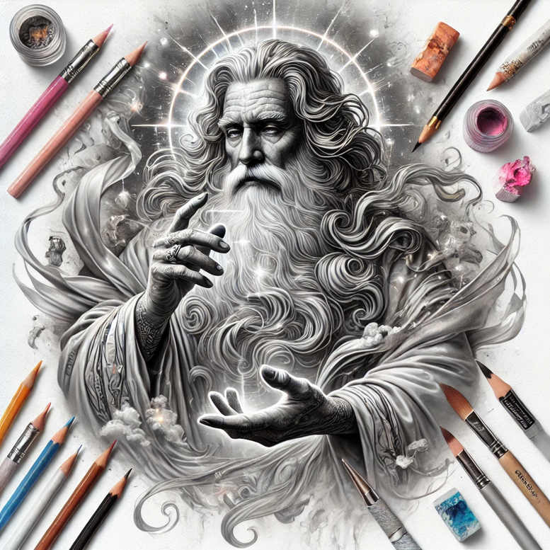 god tattoo design ideas Surrealism enigmatic light benevolent for foot