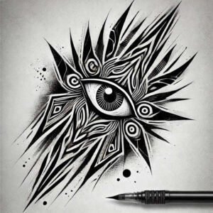 graphic tattoo design ideas symmetric bold outline represents courage
