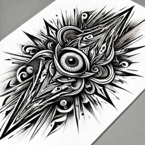 graphic tattoo design ideas holy pattern mirror symmetry for lower leg