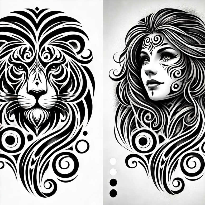 vector-graphics – tattoo design ideas free ai generated – geometric-art – for-collarbone – Gallery: graphic-inkby-ai