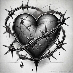 expressive-heart – tattoo design ideas free ai generated – neotraditional-layered-fill – for-lower-chest – Gallery: hearts-inkby-ai