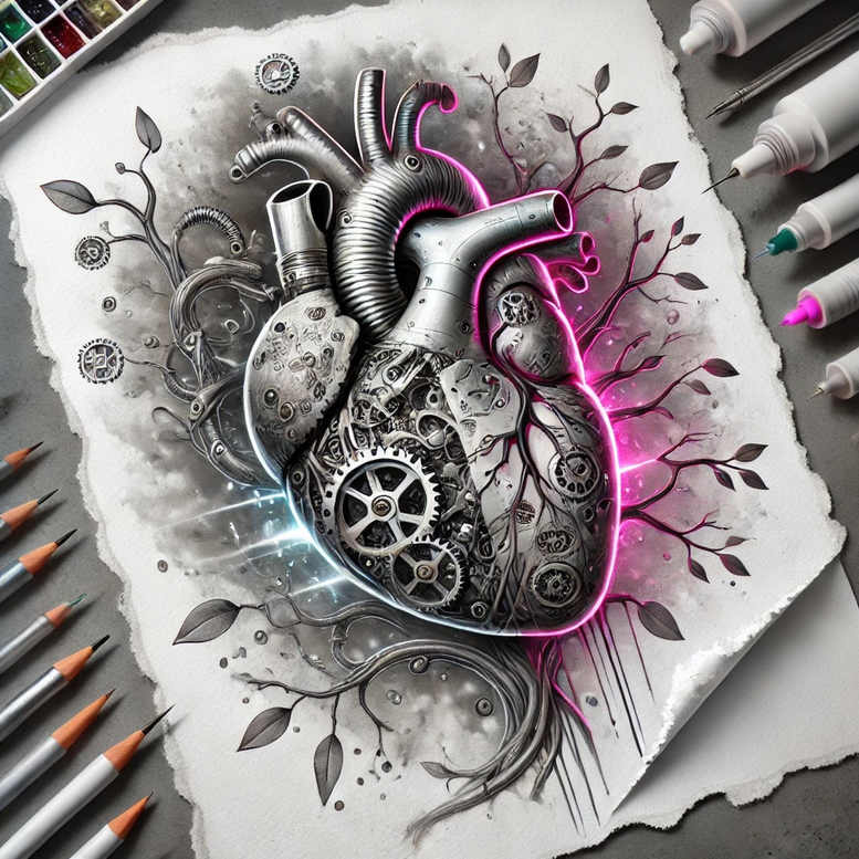 heart-full-of-emotion – tattoo design ideas free ai generated – surrealism-otherworldly – for-neck – Gallery: hearts-inkby-ai