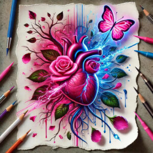 heart-in-motion – tattoo design ideas free ai generated – neotraditional-smooth-gradients – for-upper-shoulder – Gallery: hearts-inkby-ai
