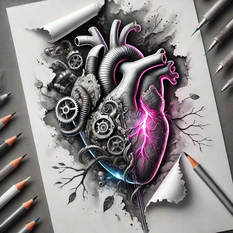 heart-talisman – tattoo design ideas free ai generated – neotraditional-artistic-contrast – for-stomach – Gallery: hearts-inkby-ai