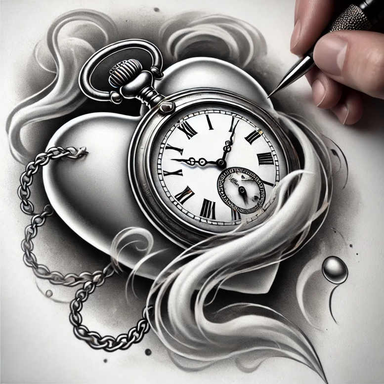 heart-talisman – tattoo design ideas free ai generated – neotraditional-layered-shading – for-lower-back – Gallery: hearts-inkby-ai