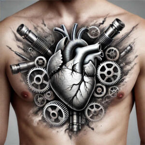 heart-with-crown – tattoo design ideas free ai generated – surrealism-spectral-hues – for-elbow – Gallery: hearts-inkby-ai