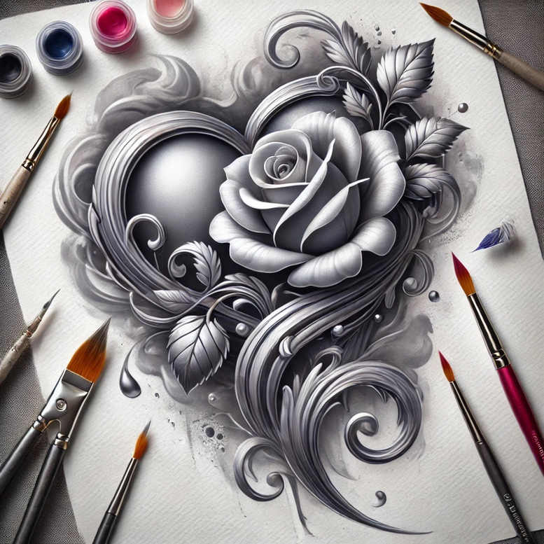 heart-with-key – tattoo design ideas free ai generated – surrealism-shadow-play – for-side – Gallery: hearts-inkby-ai