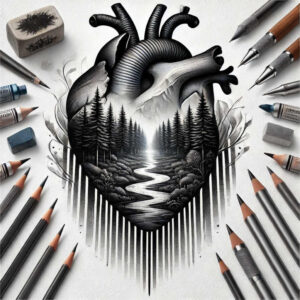 heart-with-nature-motif – tattoo design ideas free ai generated – realism-soft-transitions – for-ankle – Gallery: hearts-inkby-ai