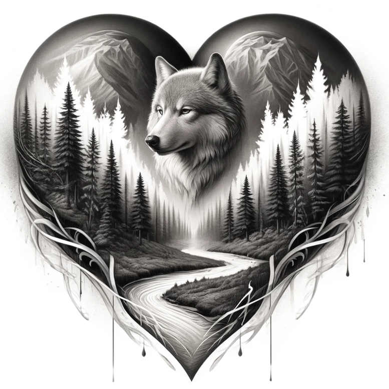 heart-with-stars – tattoo design ideas free ai generated – realism-skin-realism – for-upper-chest – Gallery: hearts-inkby-ai